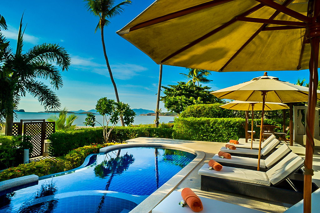 3 Bedroom Beach Front Villa with Private Pool at Plai Laem Ko Samui