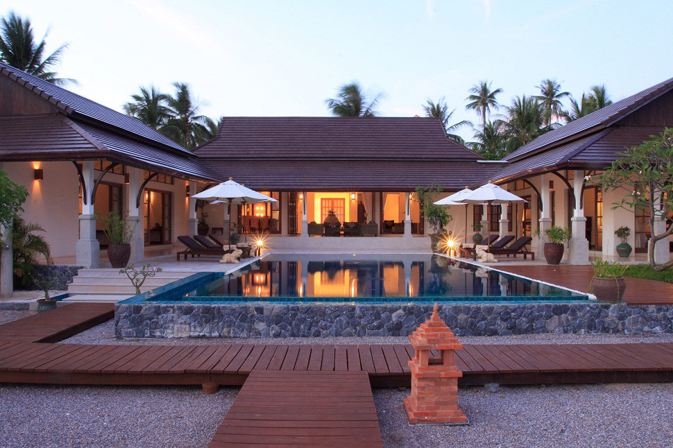 3 Bedroom Option Beach Front Villa with Private Pool at Laem Sett Samui