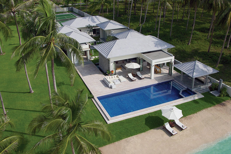 4 Bedroom Option Luxury Beach Front Villa with Pool at Laem Sett Koh Samui