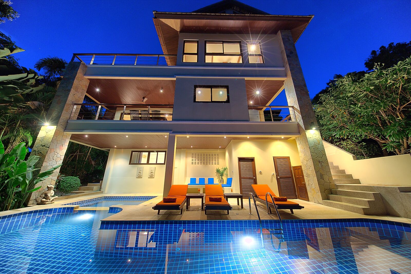 3 Bedroom Option Sea View Villa with Private Pool at Bangrak Koh Samui	