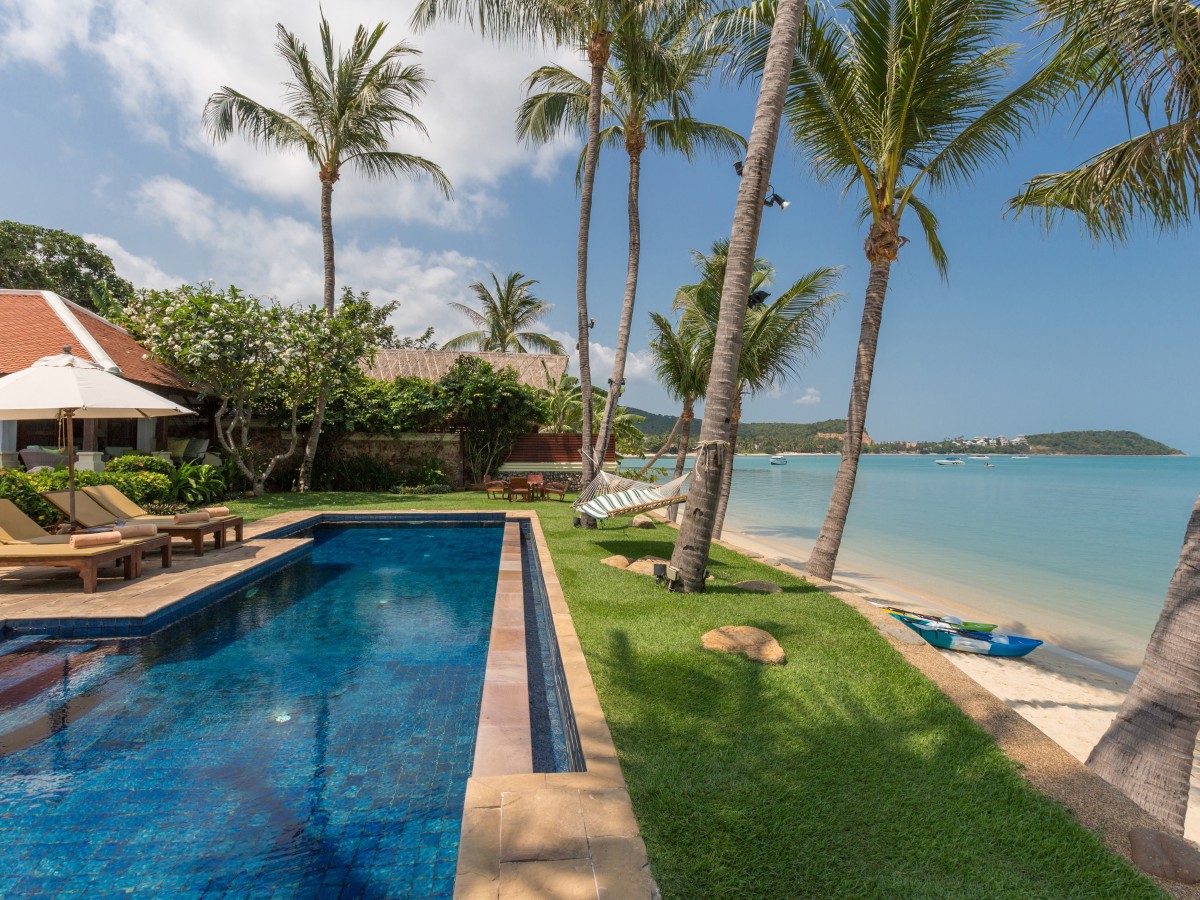 3 Bedroom Option Beach Front Villa with Private Pool at Bangrak Koh Samui Thailand