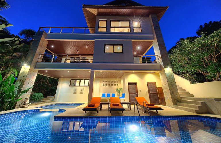 5 Bedroom Sea View Villa with Private Pool at Bangrak Koh Samui	